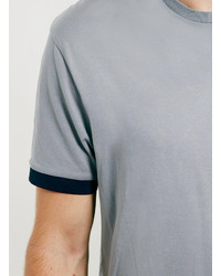Topman Lux Grey Mercerised Cottont Shirt