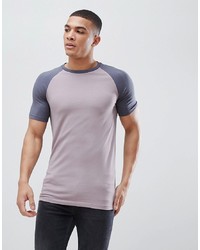 ASOS DESIGN Muscle Fit Contrast Raglan T Shirt