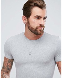 Asos Muscle Fit Crew Neck T Shirt In Gray