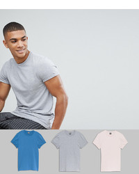 ASOS DESIGN Muscle Fit T Shirt With Roll Sleeve 3 Pack Save