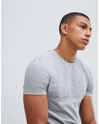 ASOS DESIGN Organic Muscle Fit T Shirt With Crew Neck In Grey Marl