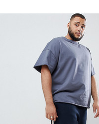 ASOS DESIGN Plus Heavyweight Oversized T Shirt With Raw Edge In Grey