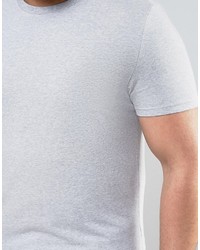 Asos Plus Muscle T Shirt With Crew Neck In Gray Marl