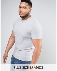 Asos Plus Muscle T Shirt With Crew Neck In Gray Marl