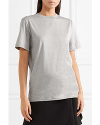 Prada Rubber Appliqud Cotton Jersey T Shirt Gray