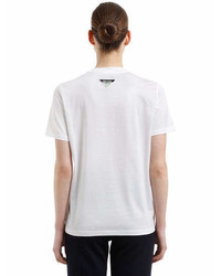 Prada Rubber Logo Patch Cotton Jersey T Shirt