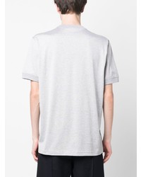 Kiton Rubberised Logo Short Sleeve Cotton T Shirt