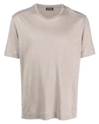 Zegna Short Sleeve Linen T Shirt