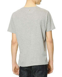 Valentino Short Sleeve T Shirt With Back Stud Gray