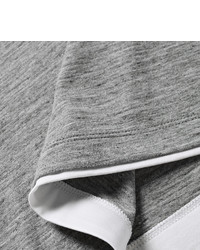 Brunello Cucinelli Slim Fit Layered Trim Cotton Jersey T Shirt