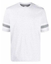 Eleventy Stripe Print Cotton T Shirt
