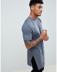 ASOS DESIGN Super Longline T Shirt With Extra Long Side Splits And Raw Edges