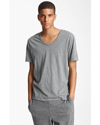 T by Alexander Wang Classic Scoop Neck T Shirt Heather Grey Large