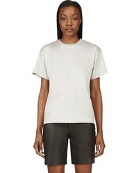 Alexander Wang T By Heather Grey Cotton Jersey Oversize T Shirt