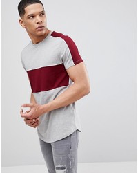 ASOS DESIGN T Shirt With Colour Block And Piping In Twisted Jersey