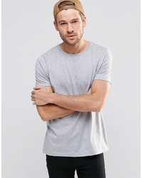 Asos T Shirt With Crew Neck In Gray Marl