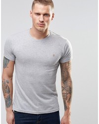 Farah T Shirt With F Logo In Slim Fit In Gray Marl