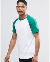 Pull&Bear T Shirt With Raglan Sleeve In Green