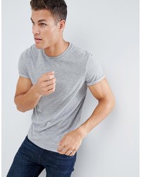 ASOS DESIGN T Shirt With Roll Sleeve In Grey Marl