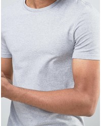 Asos Tall Muscle T Shirt With Crew Neck In Gray Marl