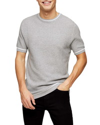 Topman Textured Short Sleeve Crewneck Sweater