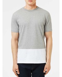 Topman White And Grey Hem Panel T Shirt