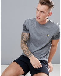 Lyle & Scott Fitness Whitfell Graphic Sleeve Logo T Shirt In Mid Grey Marl