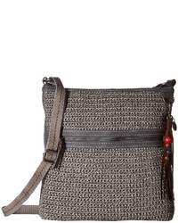 Grey Crochet Crossbody Bag