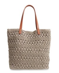 Grey Crochet Tote Bag