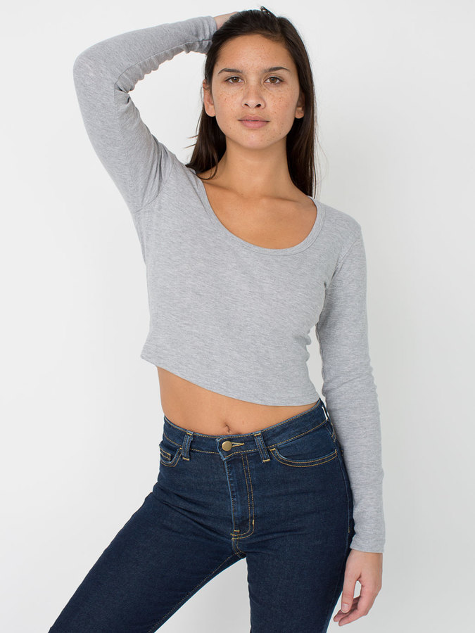 American Apparel Baby Rib Long Sleeve Crop Top, $26, American Apparel