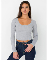 Choose SZ/color Details about   American Apparel Women's Thick Rib Long Sleeve Cro 