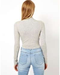 Asos Collection The Turtleneck Crop Top With Long Sleeves