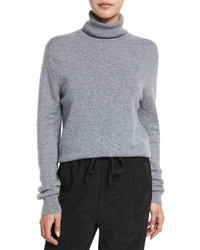 Vince Cropped Cashmere Turtleneck Sweater