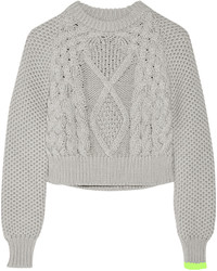 MM6 MAISON MARGIELA Cropped Chunky Knit Cotton Sweater