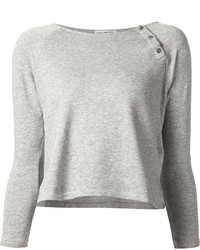 James Perse Cropped Buttoned Sweatshirt