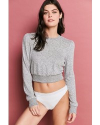 Out From Under Whitney Cropped Cozy Fleece Sweatshirt