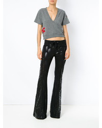 Andrea Bogosian Embroidered Cropped Top