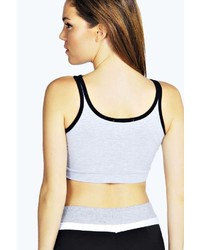 Boohoo Lily Contrast Tipped Crop Top