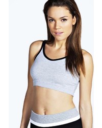 Boohoo Lily Contrast Tipped Crop Top