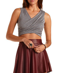 Charlotte Russe Ruched Wrap Crop Top