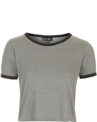 Topshop Contrast Trim Cropped Tee