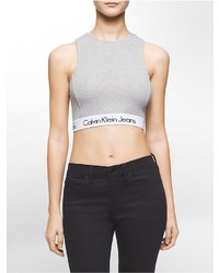 Calvin Klein Halter Neck Cropped Tank Top, $49 | Calvin Klein | Lookastic