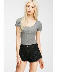 Forever 21 Henley Crop Top