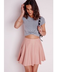 Missguided Capped Sleeve Knot Crop Top Grey