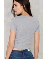 Glamorous One Stop Crop Top Gray