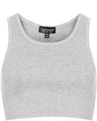 Topshop Rib Crop Vest With Racer Back 86% Cotton 9% Polyester 5% Elastane Machine Washable