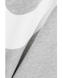 Nike Swoosh Cropped Stretch Cotton Jersey Tank Light Gray