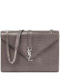 Kate Monogram Crocodile Embossed Envelope Chain Shoulder Bag