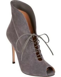 Grey Cutout Ankle Boots