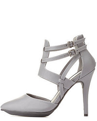 Charlotte Russe Strappy Pointed Toe Dorsay Heels